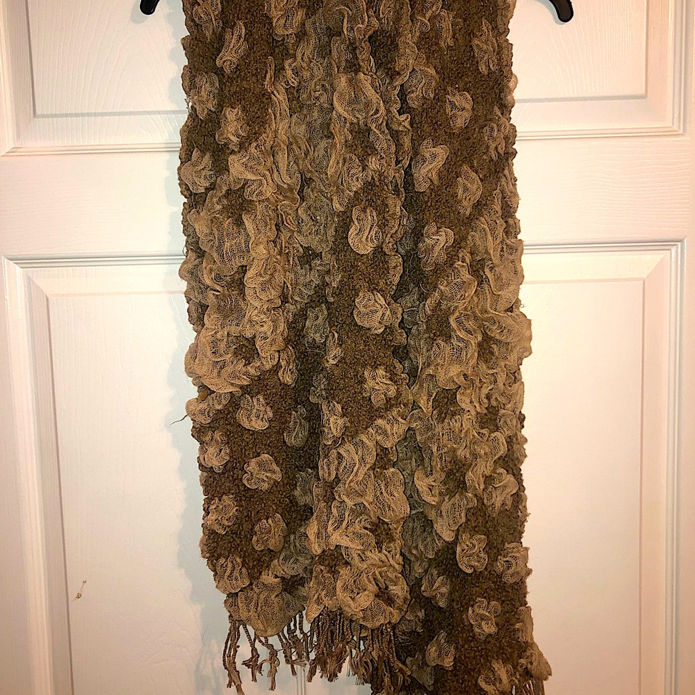 Tan Ruffled Scarf